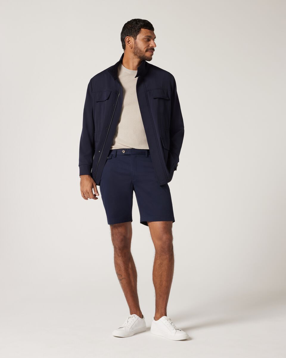 Slim Stretch Cotton Stretch Chino Short, Navy, hi-res